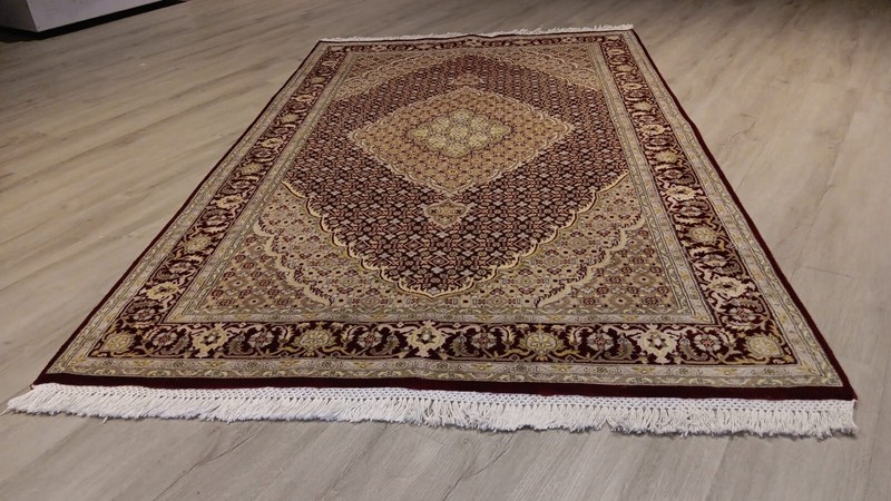 5x7 MEDALLION TABRIZZ INTRICATE HANDMADE-KNOTTED WOOL/SILK RUG 580306 gallery