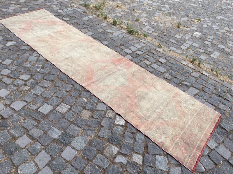 Turkish Vintage Rug Handmade Wool Rug Bohemian Runner Rug Home Rug 2,6 x 10, ft gallery
