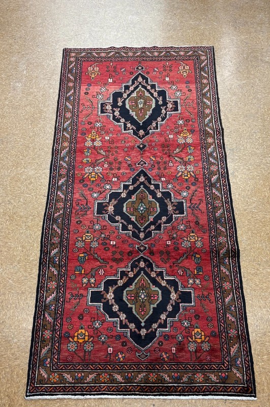 5x13 Vintage Hand Knotted Wool Hamedan Tribal Runner Rug Red Oriental Hallway gallery