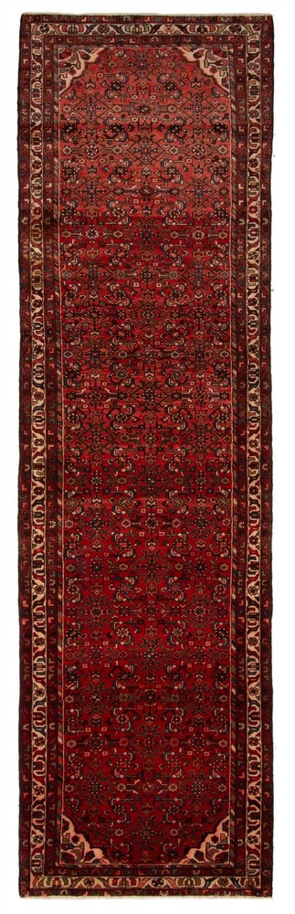Vintage Hand-knotted Runner Rug 3'8" x 13'1" Traditional Oriental Wool Carpet