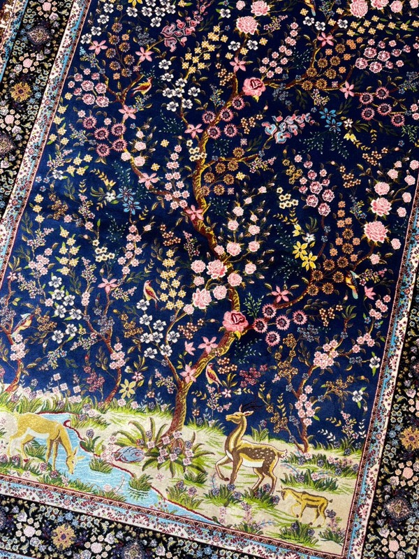 Silk Rug 3 x 5 Feet Animals Floral Pattern Tree Of Life Design Premium Quality gallery