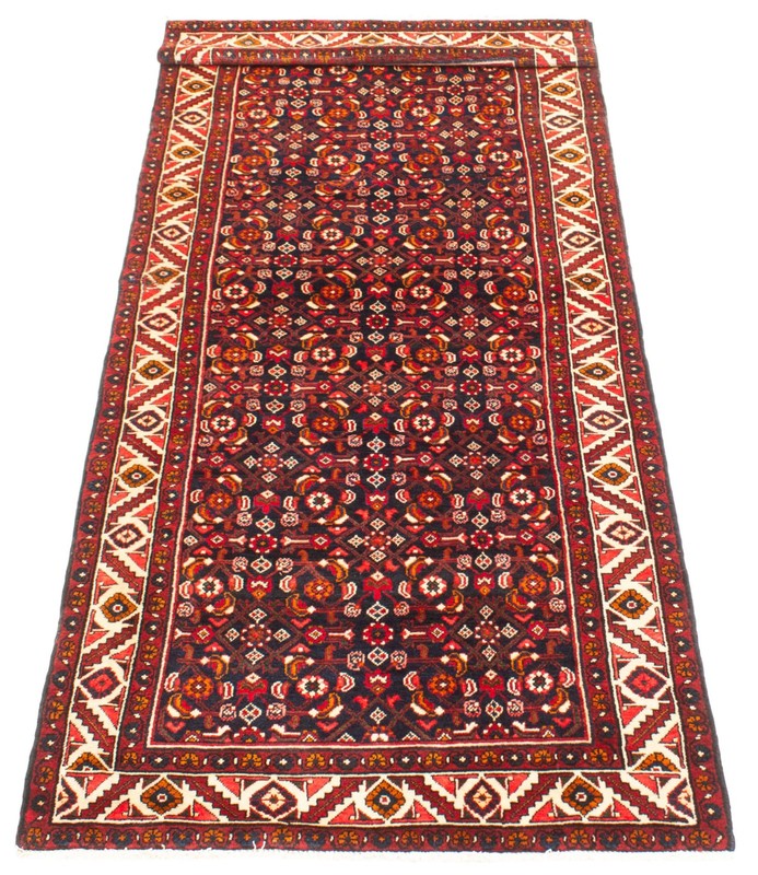 Vintage Hand-knotted Runner Rug 3'7" x 9'10" Traditional Oriental Wool Carpet gallery