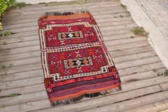 Turkish Rug 32”x51” Handwoven East Anatolian Vintage 2×4 Sumak Carpet 83x130cm