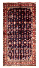 Vintage Dark Navy Traditional 5’2″ x 9’11” Hand-Knotted Oriental Wool Area Rug