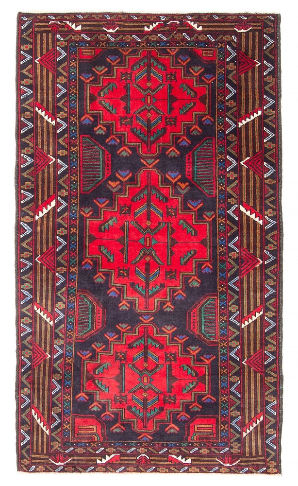 Vintage 3'4" x 6'0" Traditional Hand Knotted Vegetable Dye Wool Area Rug