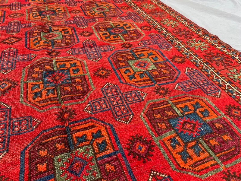 5'3x9'4 ft Antique Turkmen Bukhara Rug Hand Knotted Wool Low Pile Tribal Carpet gallery