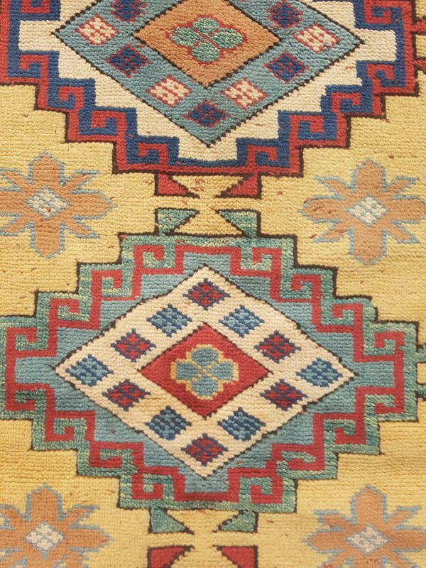 Vintage Hand Made Traditional Rug Oriental Wool Multicolor Carpet 135x91 cm gallery