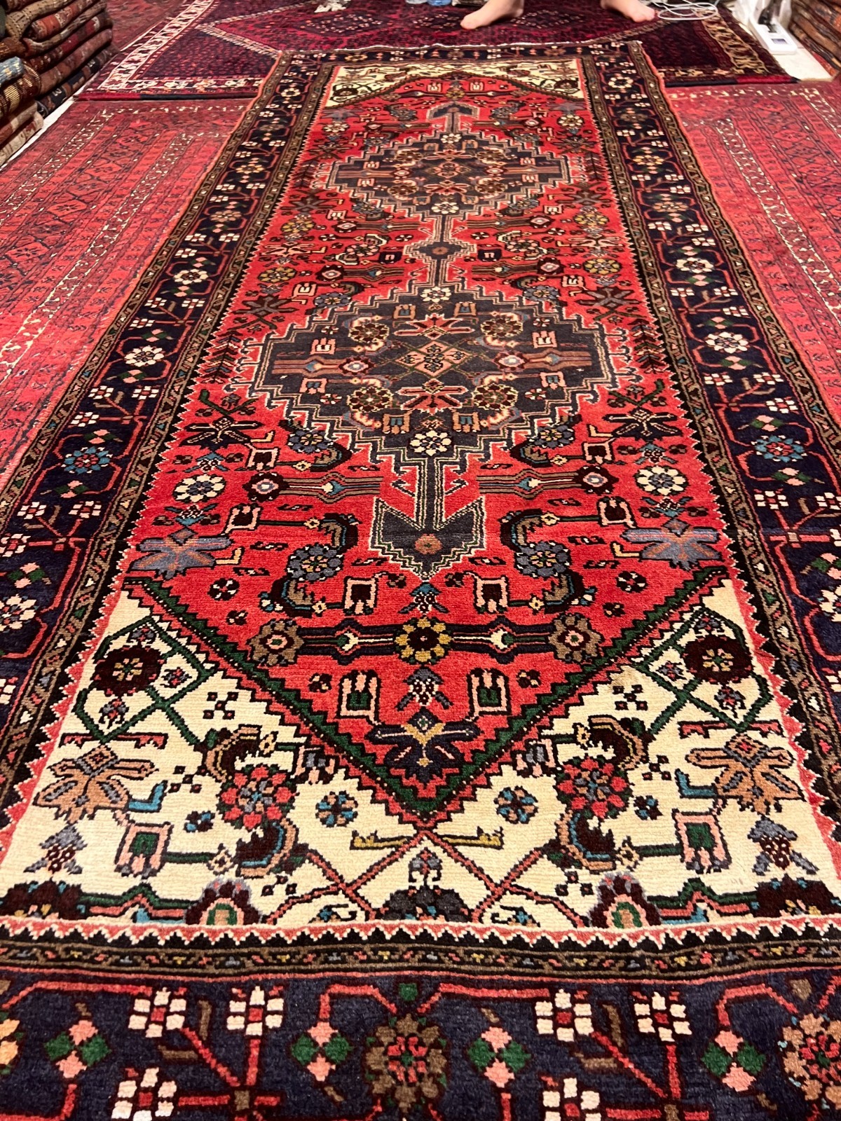 100 X 285 cm COLLECTORS' ITEM Antique Natural Vegetable Kazak Caucasian Runner gallery