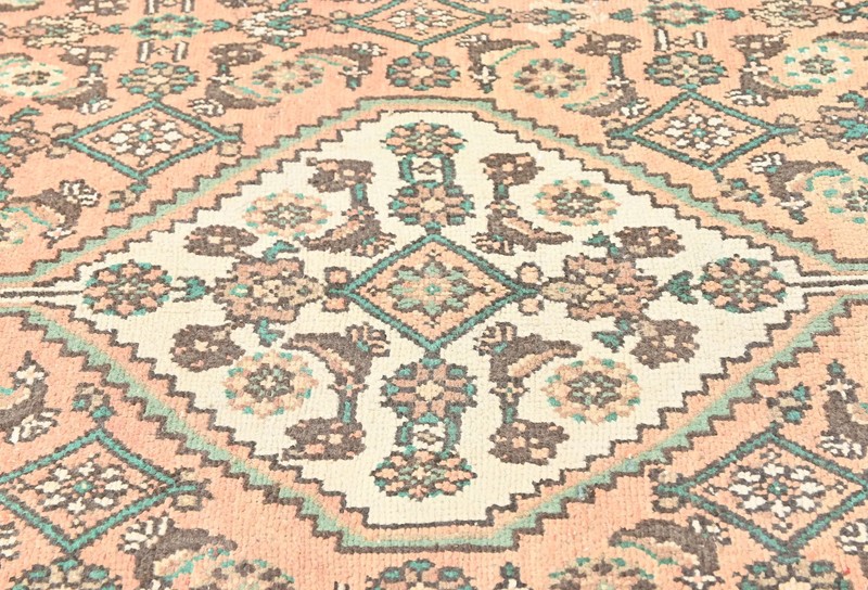 Antique Hand-Knotted Oriental Rug Muted Floral Distressed Vintage Carpet 7X10 ft gallery