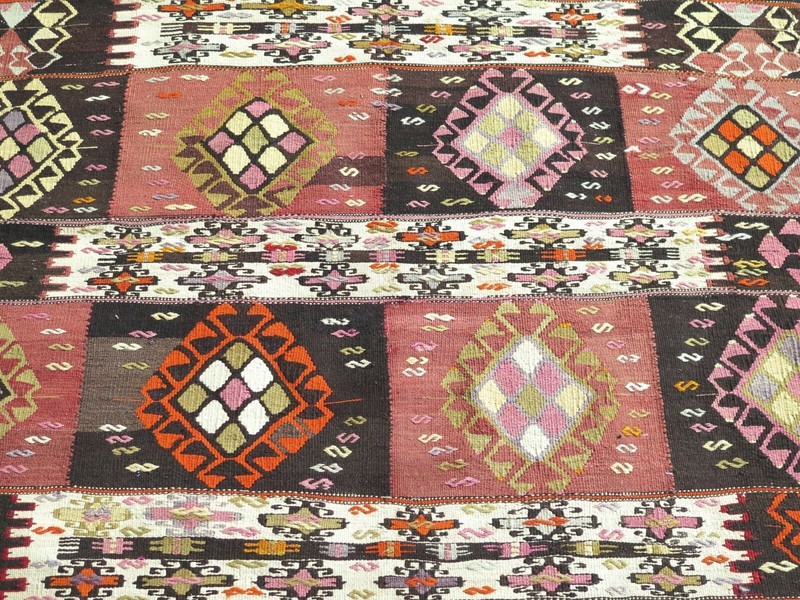 Vintage Oriental Rugs, Turkish Kilim, Carpet, Teppich, Kelim, Wool Tapis 59"x72" gallery