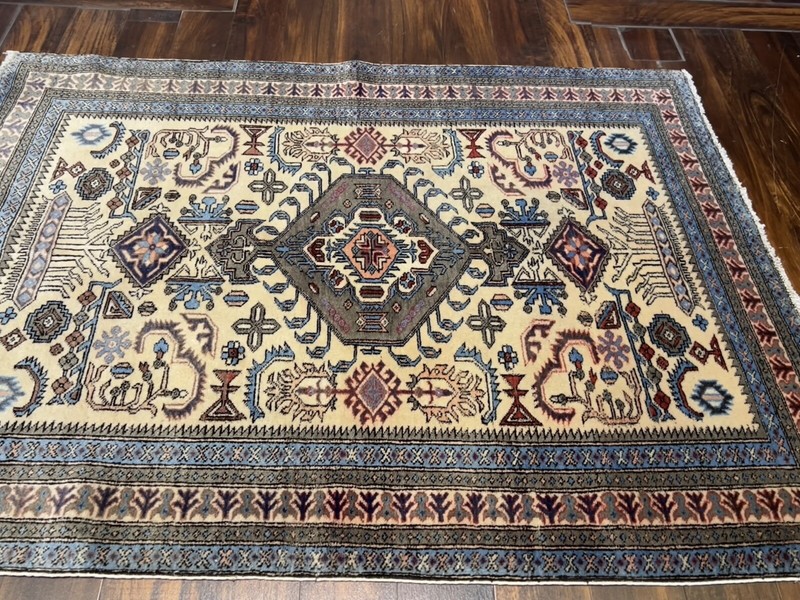 Veg. Dye S.Antique Hand Knotted Tribal Area Rug Geometric Carpet 3’9”x5’1”,#3077 gallery