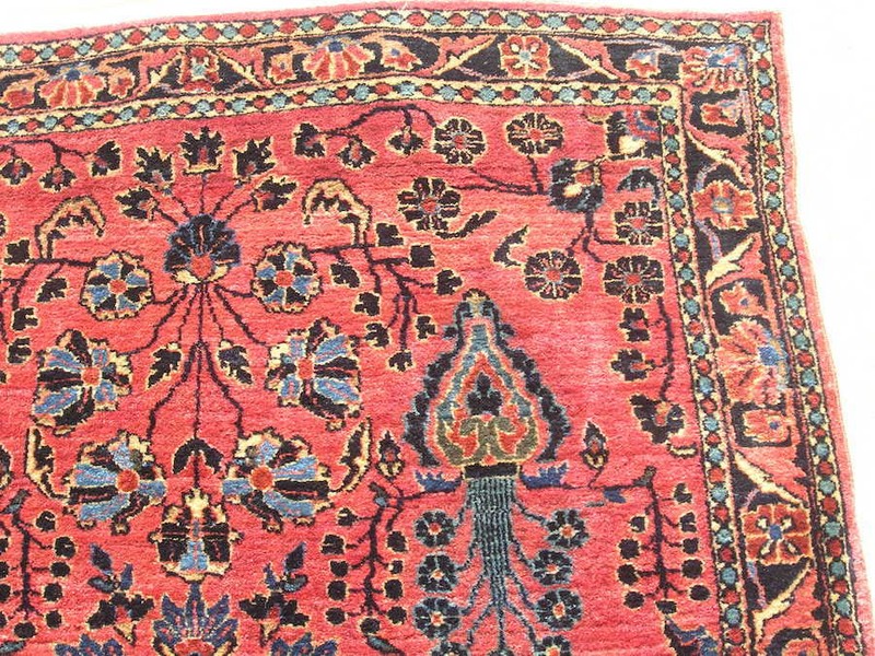 Antique Manchester Wool Kork Mohajeran Oriental Rug Carpet 42x64" Circa 1900 gallery