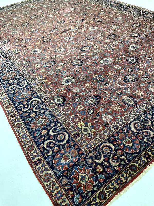 Antique Oriental Hand-Knotted Wool Area Rug Red/Blue/Ivory/Green 11'10" x 17'2" gallery