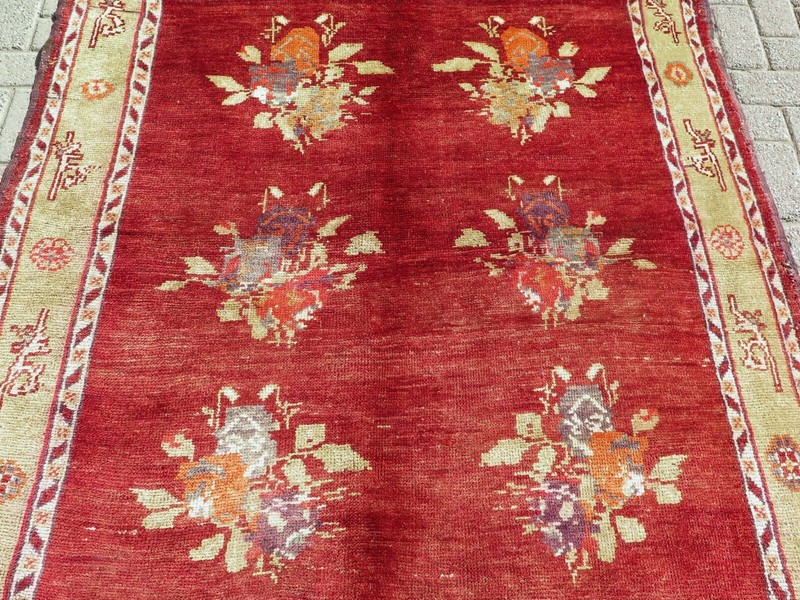 Vintage Turkish Area Rugs, Wool Carpet, Handmade Large Rug, Teppiche 57"x106" gallery