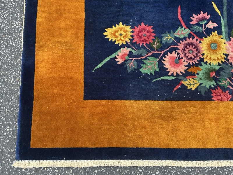 Ci 1920's ANTIQUE ART DECO CHINESE NICHOLS RUG 6.2x8.11 RARE SIZE BEAUTY gallery
