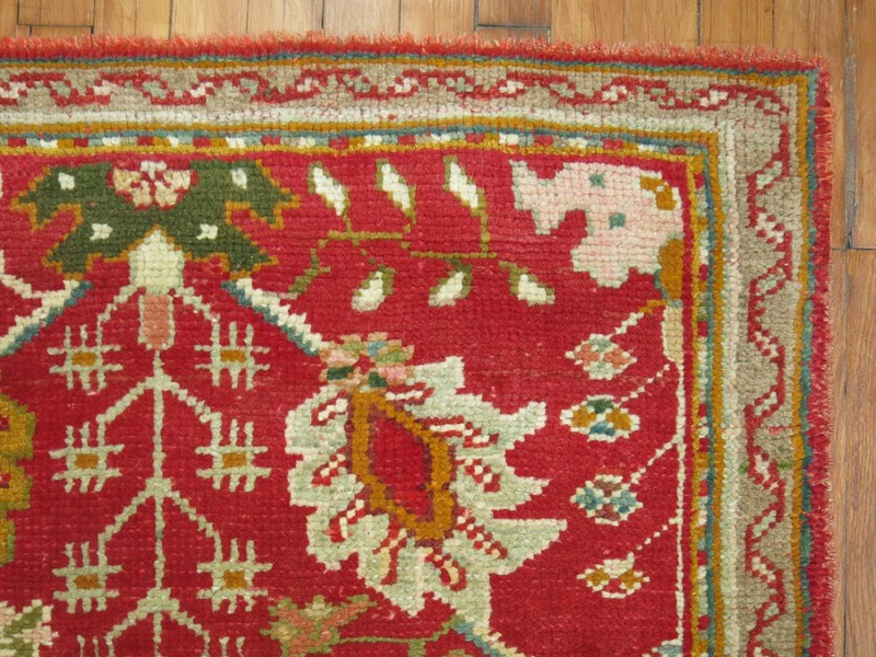 Antique Gorgeous Turkish Oushak Ushak Rug Size 3'3''x5' gallery