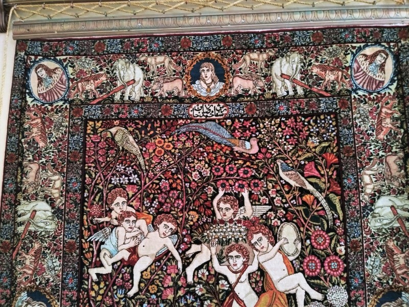 130 YEARS OLD FINEST MIDDLE EASTERN LAVAR RUG REZA KHAN ORDER DANCE OF NYMPH gallery