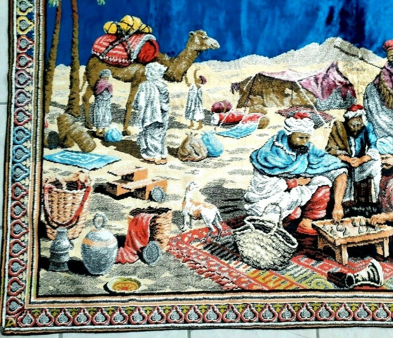 Vintage Velvet Tapestry Dessert Camel Scene Wall Hanging Decor 70"x48" gallery