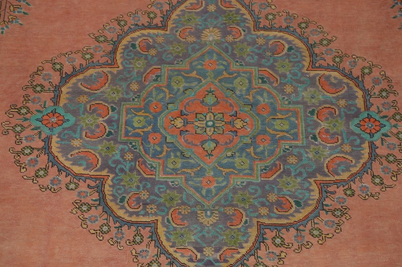 Vintage Traditional Overdyed Evenly Low Pile Area Rug 9x12 Handmade Wool Carpet gallery