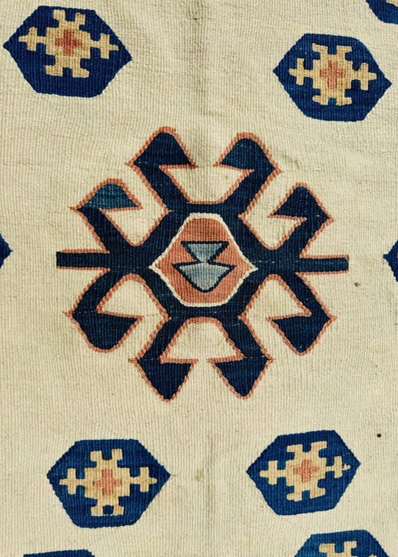 Vintage Handmade Wool Konya Kilim Rug with Natural Dyes - 167 cm x 114 cm gallery