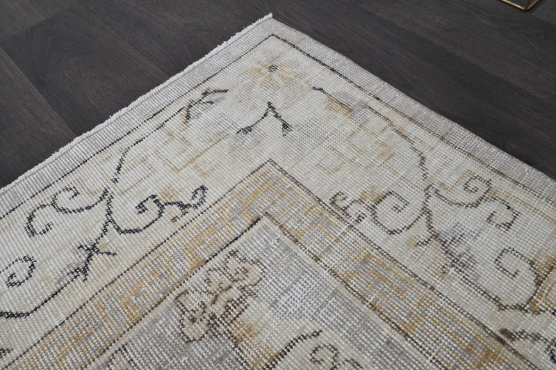 Oushak Turkish Vintage Rug 7x10 Kilim Rug Anatolian Handmade Boho Decor GRAY gallery