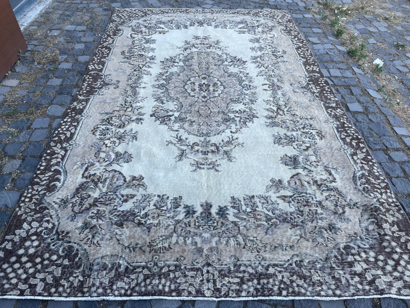 Turkish Vintage Rug, Handmade Wool Rug, Bohemian Large Rug, 6,1 x 9,9 ft gallery