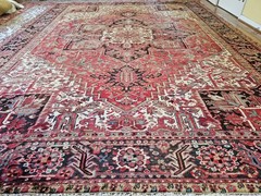10 x 13 ANTIQUE VEG DYE SERAPI HERIZ RUG VINTAGE KAZAK CAUCASIAN