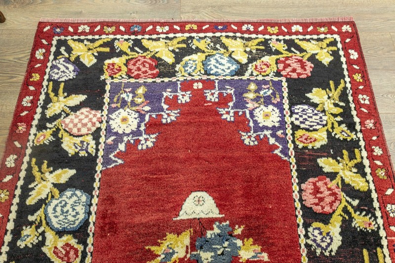 Boho Turkish floral rug - Dated 1962 antique oushak colorful carpet - 4.5x7.2 ft gallery