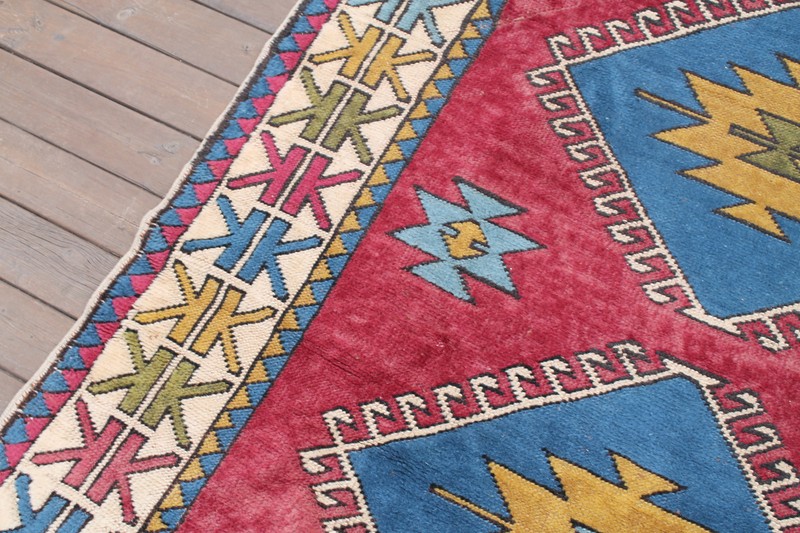 Turkish Rug 52''x87'' Handwoven Kars Carpet 133x222cm Wool Rug Modern Design Rug gallery