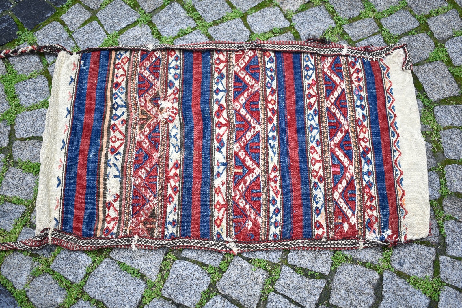 Fabulous Antique Anatolian Bergama Sumac Chuval Collector's Piece Kilim Chuval gallery