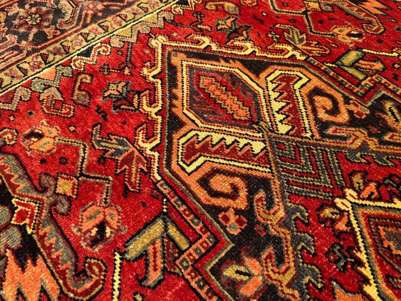 10x14 VINTAGE HERIZ RUG handmade wool oriental handwoven ANTIQUE geometric clean gallery