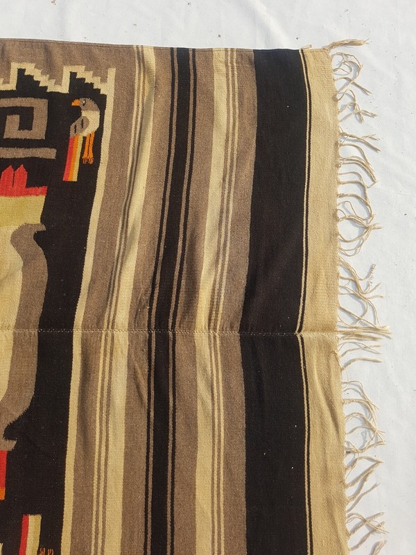 Vintage Traditional Handcrafted Mexican Saltillo Rug for Home Décor 205x149 cm gallery