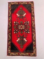 Small Vintage Turkish Rug 104×52 cm, Short Runner, Tribal, Shabby Chic