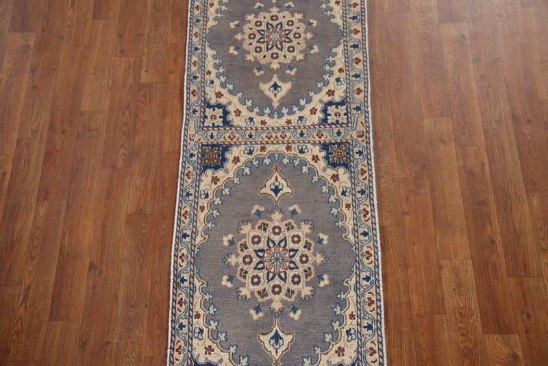Vegetable Dye Gray Wool Traditional 5 ft Runner Rug Hand-knotted Carpet 2x5 gallery