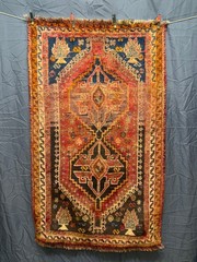 Vintage Beautiful Hand Knotted Oriental Tribal Wool Rug Wall Hanging 130×80 Cm