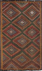 Vintage Hand Woven Area Rug 6’2″ x 11’1″ Traditional Wool Oriental Carpet