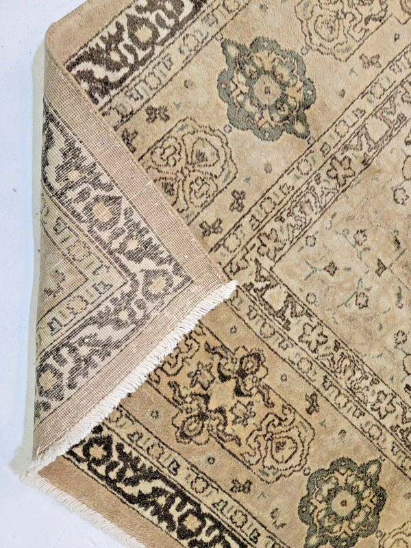Antique Oriental Hand-Knotted Wool Area Rug Light Brown/Green 9'10"x12'7" gallery