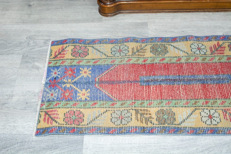 Vintage Turkish Runner Rug 1'6x4'4 ft, Colorful Spring Decor Oushak Runner Rug gallery