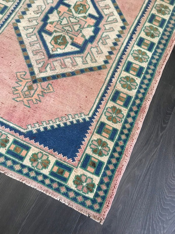 Oushak Neutral 3x5 Rug Vintage Home Decor Turkish Handmade Red Carpet gallery