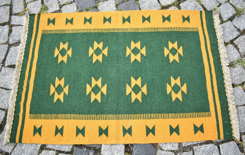 Caucasian Rug 26'' x 39'' Small Kabbeh Rug Flat Woven Rug Home Decor Wool Rug gallery