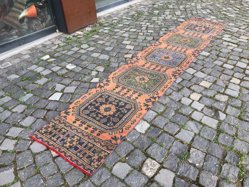 Turkish Antique rug Bohemian Area rug Oushak rug Vintage Rug Handmade Wool rug gallery