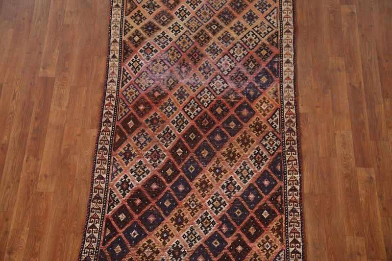 Geometric Traditional Tribal Antique Rug Runner 3'x7' Wool hand-knotted Carpet gallery