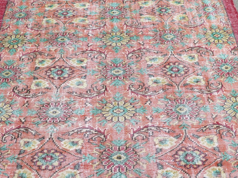 Handmade Floor Rug, Wool Rugs, Large Carpet, Vintage Turkish Area Rug 79"X106" gallery