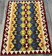 Vintage Kilim Traditional Hand Made Oriental Wool Kilim 5ftx3.2ft 151cmx101cm