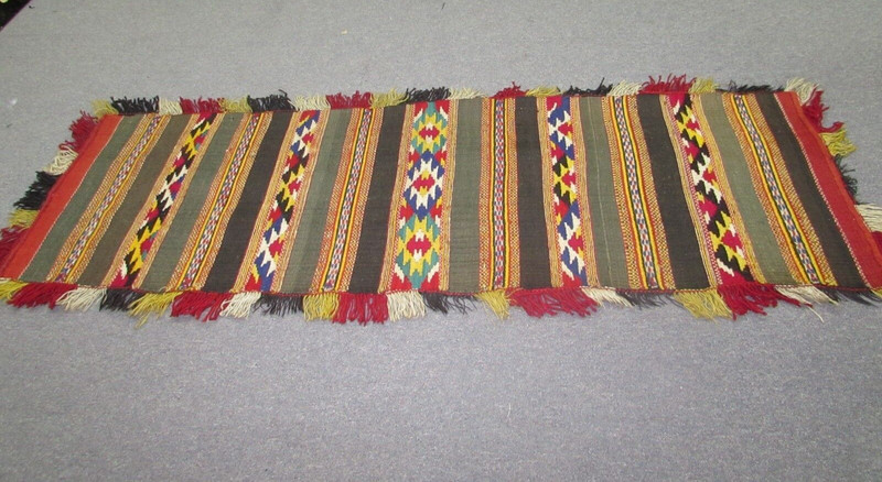 Vintage Mediterranean Moroccan Wool Hand Woven Kilim 20" x 66" Handmade rug gallery