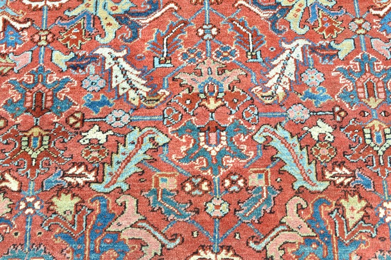 RARE WONDERFUL ALLOVER BLOSSOM ANTIQUE SERAPI HERIZ RARE SIZED RUG circa 1900's gallery