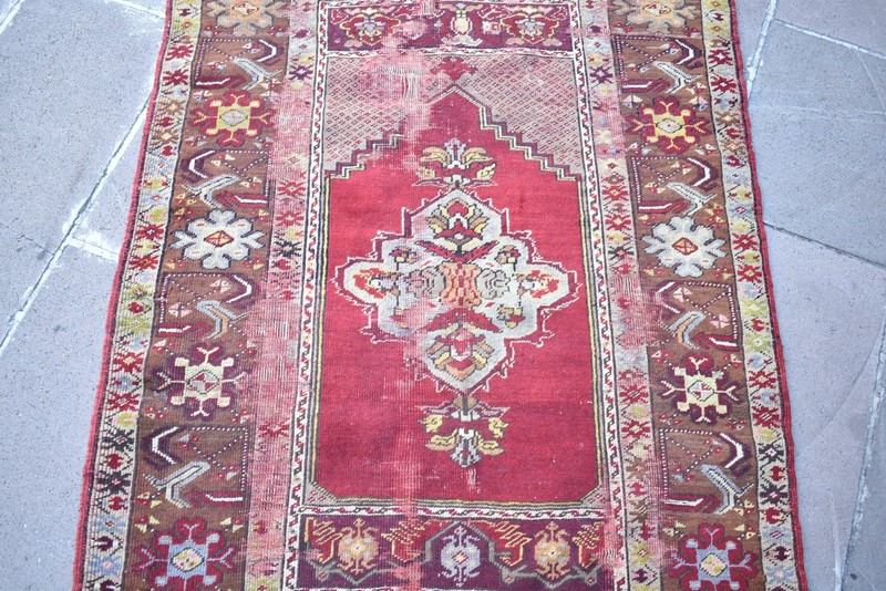 Antique Turkish Rug 39'' x 57'' Collector's Item Prayer Rug Kirsehir Wool Rug gallery