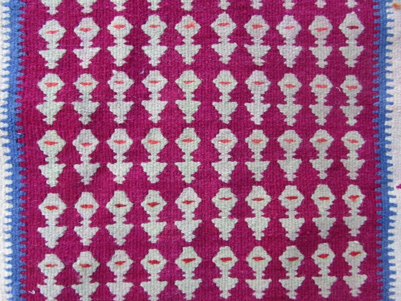 Vintage Traditional Hand Made Oriental Wool Red Pink Small Kilim 154x95cm gallery
