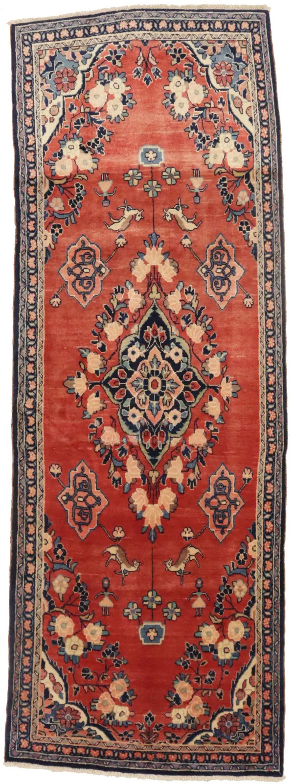 3'9 X 10'6 Vintage Oriental Runner Rug Tribal Floral Design Carpet 4X10 ft gallery