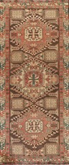 Vintage Geometric 11 ft. Runner Rug 4×11 Hand-knotted Wool for Hallway